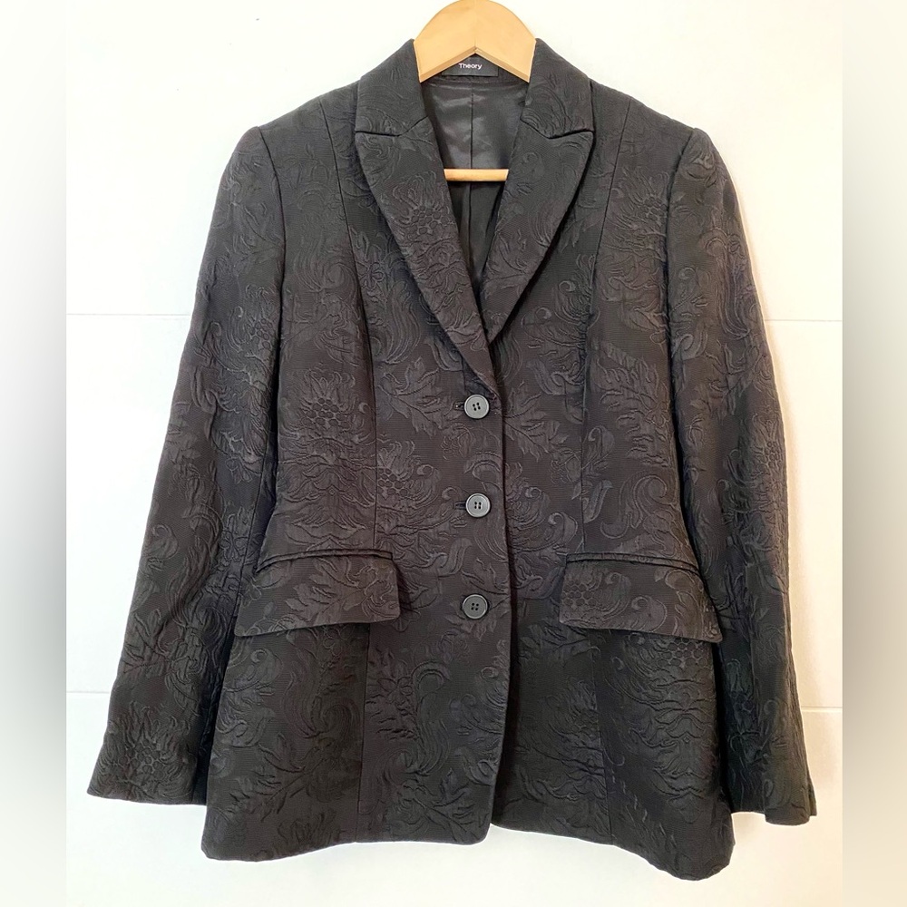 Theory Black Textured Pasley Women's Blazer